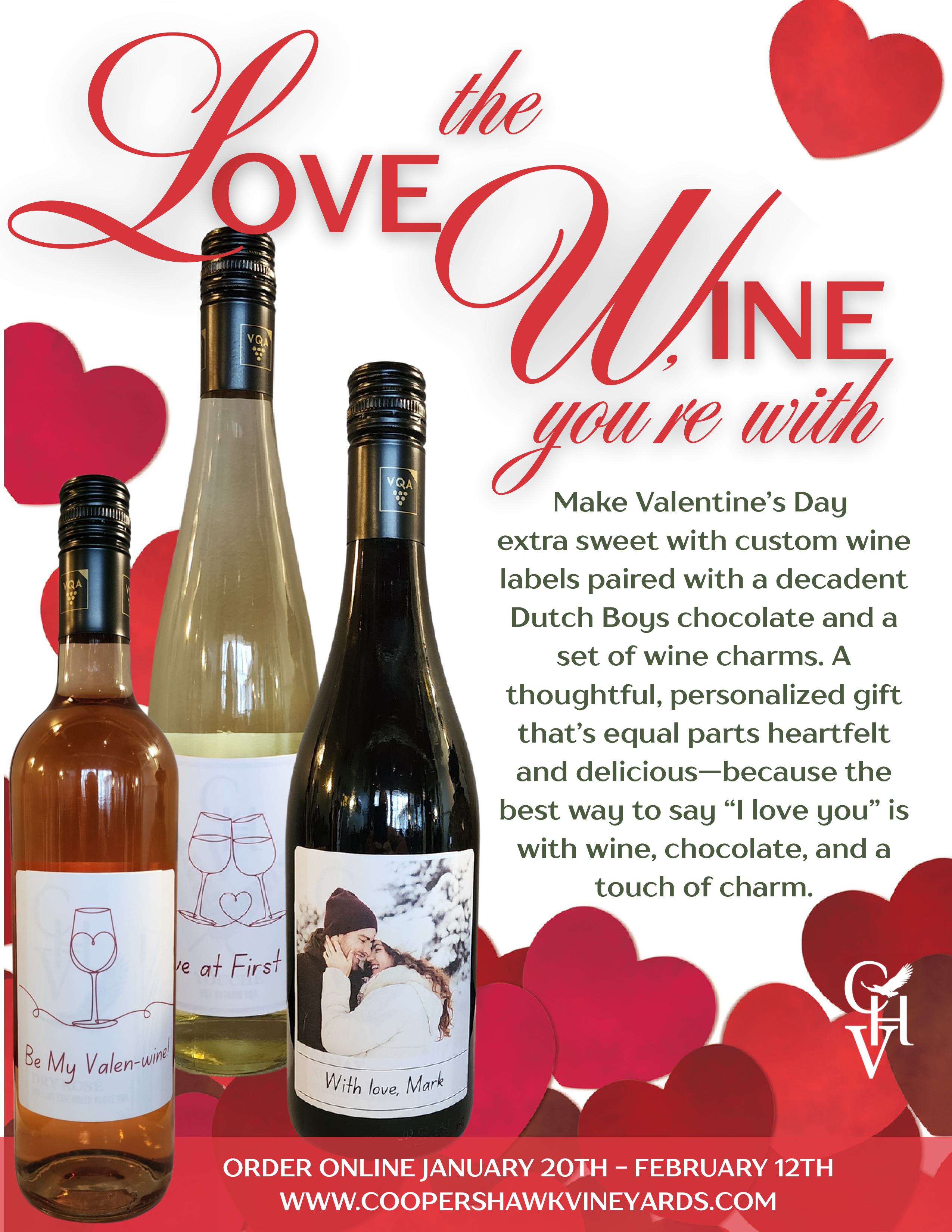 Love The Wine You're With - Custom Valentine Labels – Cooper's Hawk ...